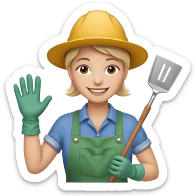 trowel gardening sticker
