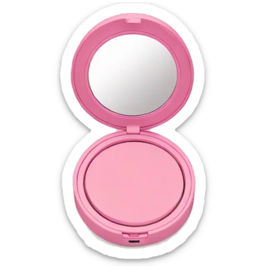 Pink compact open with white mirror  sticker