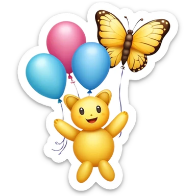Butterfly with congratulations balloons ￼ sticker