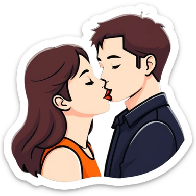 Russian and Mexican couple kissing sticker