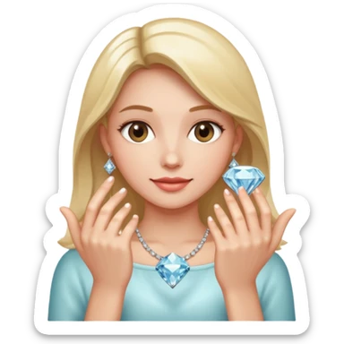 fingers holding a diamond engagement ring  sticker