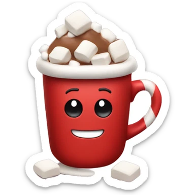 Hot chocolate with marshmallows Christmas themed red cup  sticker