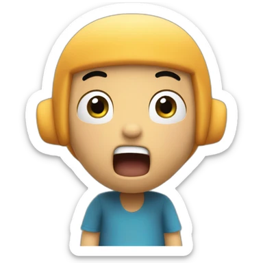 Pocoyo being shocked with mouth wide open and hands on head sticker