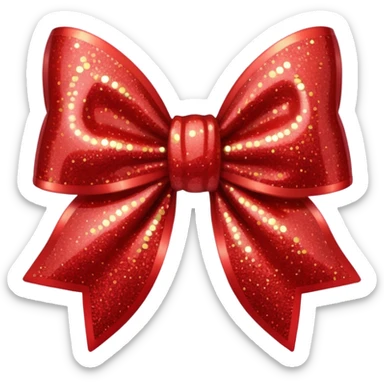 red glitter bow sticker