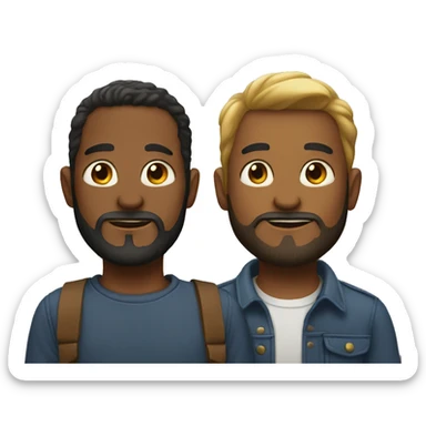 Two brothers one with beard sticker