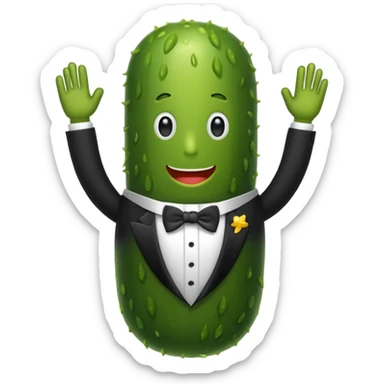 Pickle wearing a tuxedo  sticker