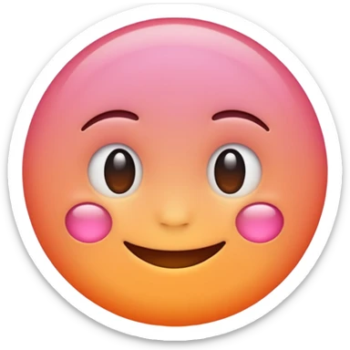 minimalist illustration of a warm glowing emoji face representing anonymous emotional connection. soft orange-pink gradient, gentle smile, organic round form, light diffusion, sense of warmth and intimacy, subtle glow around the edges, smooth and friendly aesthetic. sticker