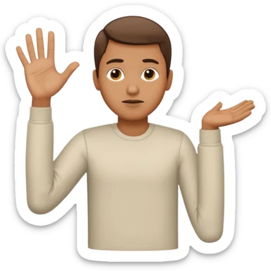 The man extends his arm forward, indicating that he refuses. sticker