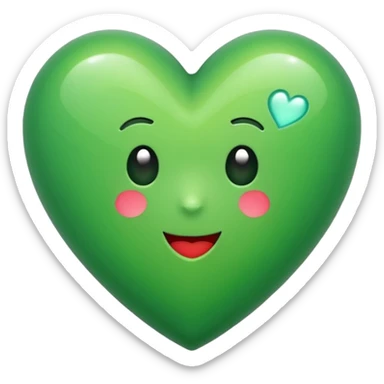 Quiero un corazón color verde pino sticker