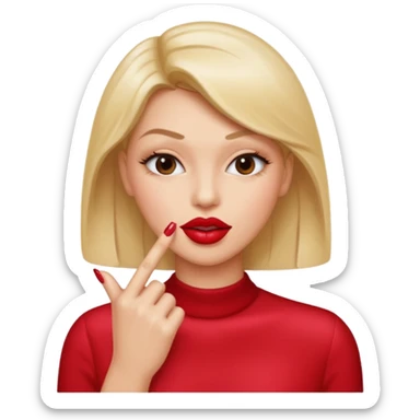 A normal human emoji with nails💅 this emoji but without the nail polish, a female with polished nails 💅, bite one of the index figure sticker