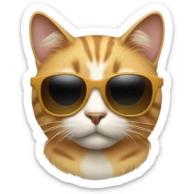 Cat with sunglasses sticker