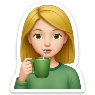 una chica tomando mate sticker