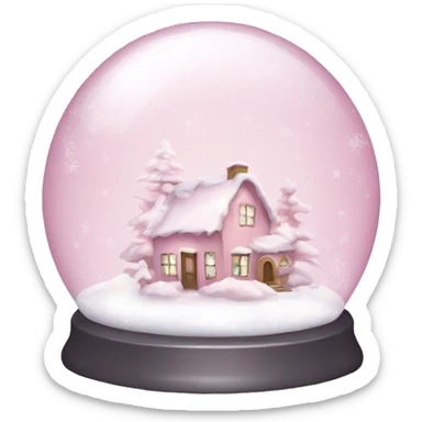 pale pink snow globe shiny sticker
