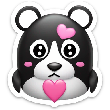 Panda penguin in one with heart on the side with bear pink  sticker