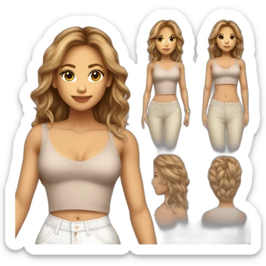 jennifer lopez with croptop shirt sticker