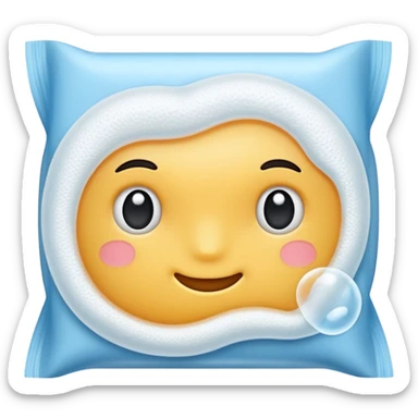 Bubble tissue wipes sticker