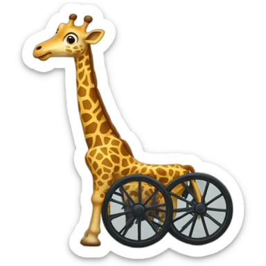 Girafe sur un fauteuil roulant sticker