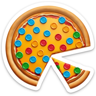 pizza topped with colorful candy pieces sticker
