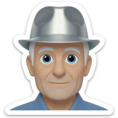 gere um emoji de um velho com um chapéu de alumínio sticker