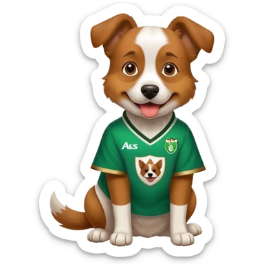 Un perro con la camiseta del Betis sticker