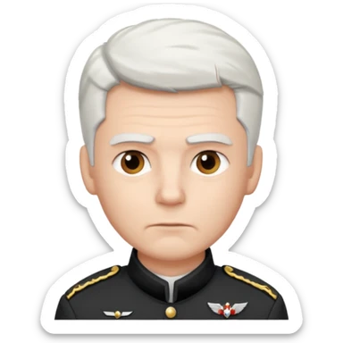 male soldier white hair style sticker