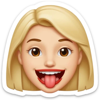 Biting lip while smirking sticker