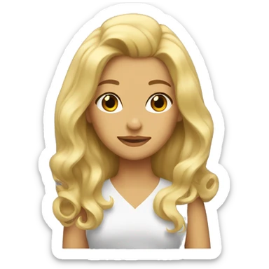 Blonde girl with blowout hair sticker