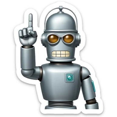 Bender from futurama middle finger up sticker