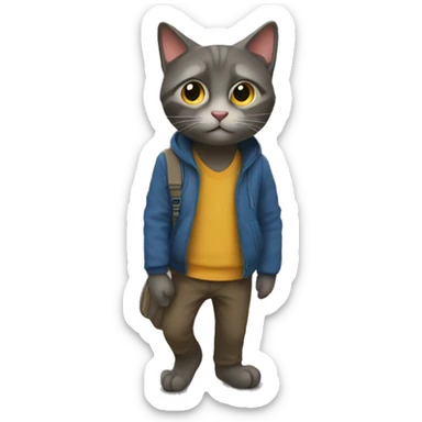 Un chat qui prend le métro  sticker