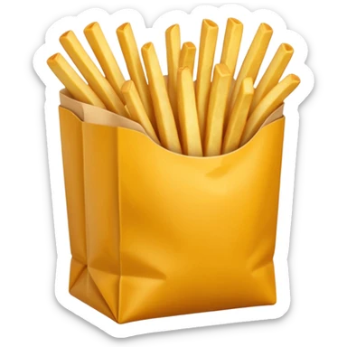 Porzione di patatine media confezione gialla sticker