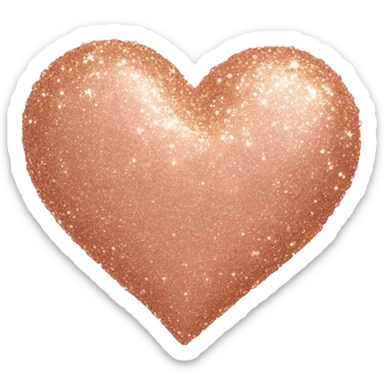 Sparkly rose gold heart sticker