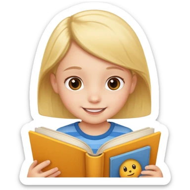 Child + picture book, Library Visitor. sticker