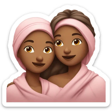 lesbian cuddles pink sticker