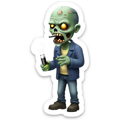 Zombie smoking a ecig  sticker