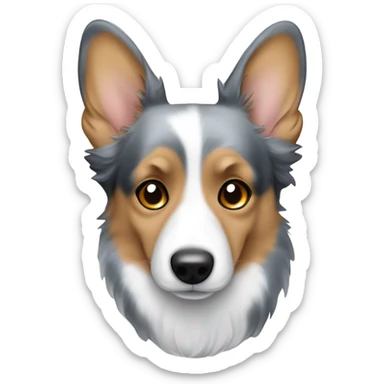 blue merle corgi brown eyes sticker
