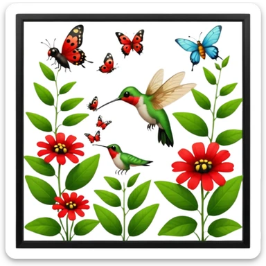 🎨Donde danzan las mariposas y los colibrís y entre las 💐flores y la 🏞️naturaleza las 🐝abejas bebiendo el néctar de las flores polinizando the 🐞ladybug rojo divino entre los jardines de pintorescos y majestuosos colores sticker