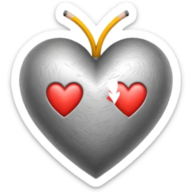 pencil style draw heart sticker