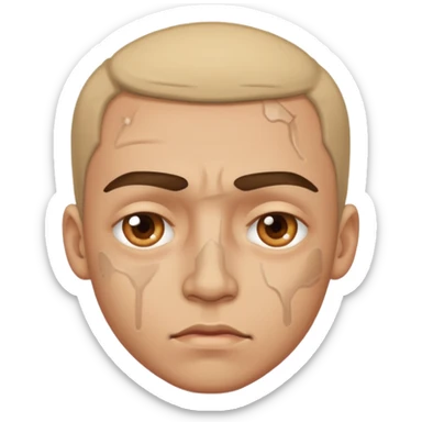 bruises near the man's eye sticker