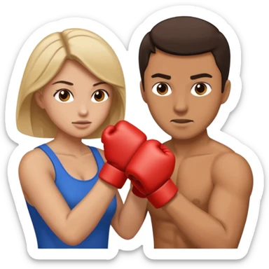 man punching a woman sticker