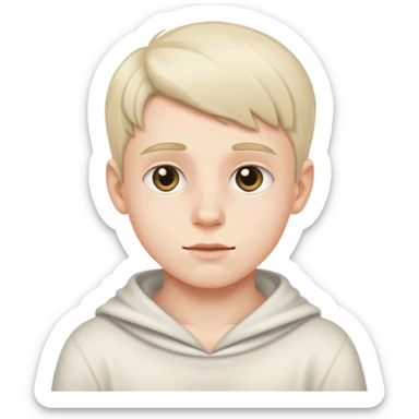 European white skin boy  sticker