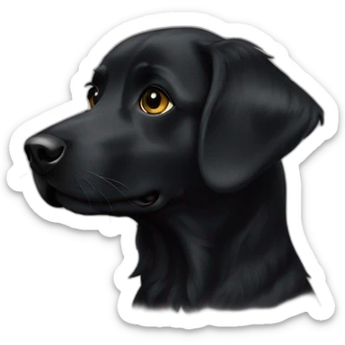 Little black retriever sticker