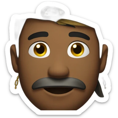 a pirate man's face with Tears of Joy sticker