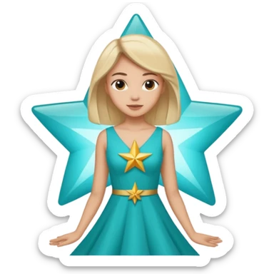 star wearing a turquoise dress shaped into a star sticker