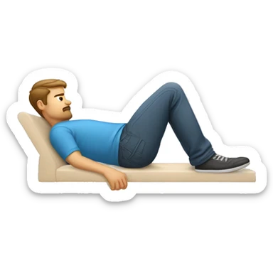 A white guy laid down doing the constructive rest Alexander Technique position. sticker