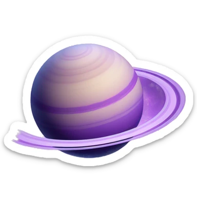 Saturn planet with glob in light purple and the circle around in light greeen sticker
