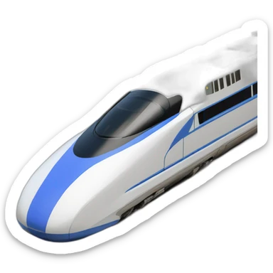 bullet train in the shape of letter C sticker