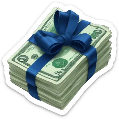 rubles with dark blue bow sticker