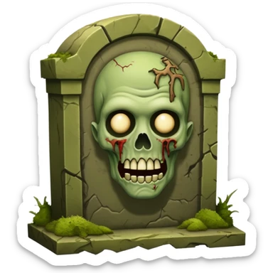 Like a zombie coming out of a tomb stone sticker