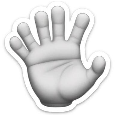 six fingers hand black and white  sticker