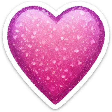 Pink ombre crystal heart with glitter  sticker